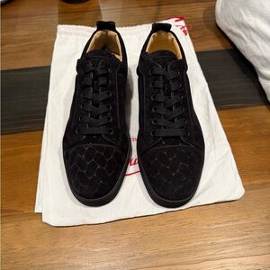 Christian Louboutin Black Textured Sneakers